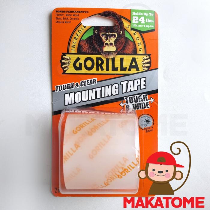 Gambar Gorilla Glue Heavy Duty Mounting Double Tape 1" x 60" inch Black - 2 inch Clear dari Makatome Shop undefined Tokopedia