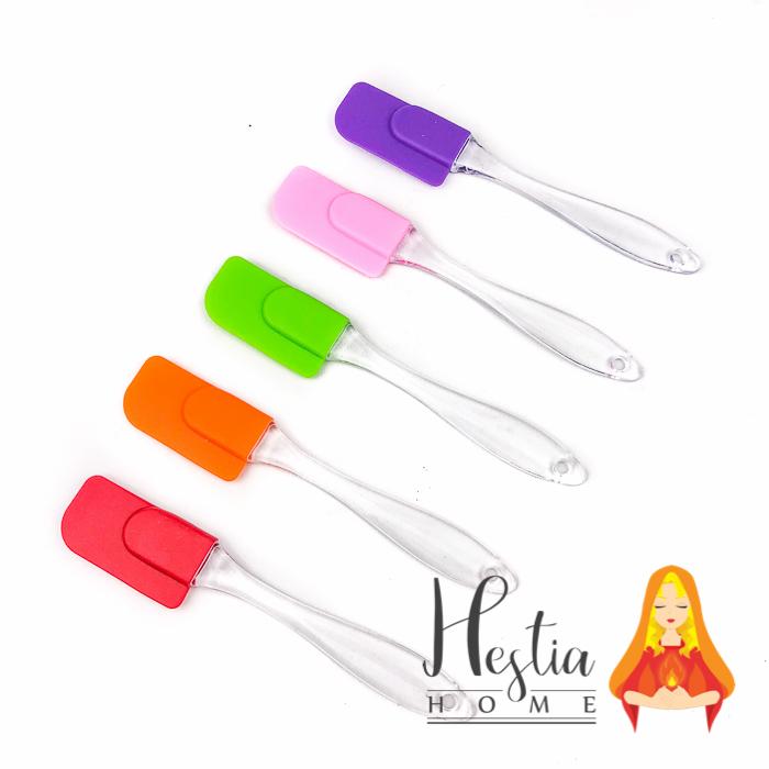 Gambar Spatula Silikon Mini Food Grade Silicone Gagang Bening Baking Scrapper - Biru, S dari HESTIA HOME OFFICIAL undefined Tokopedia