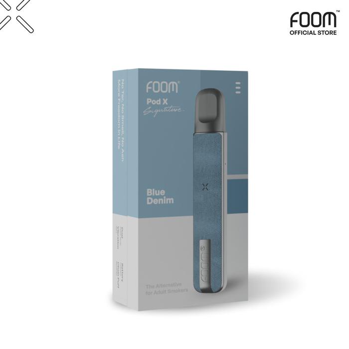 Gambar Foom Pod X SIgnature Series 600mAh Pod Kit Authentic by Foom - Device - Blue Denim dari Raven Vapehouse undefined Tokopedia
