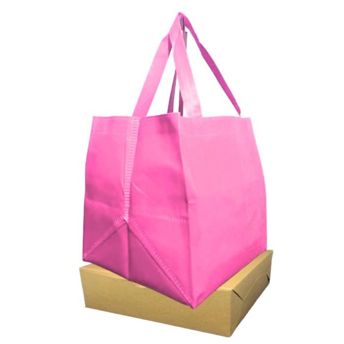 Gambar Tas Kain Spunbond Goodie bag HBPA dus mika kue / nasi kotak 25x25 - Merah Muda dari HADE INDONESIA undefined Tokopedia