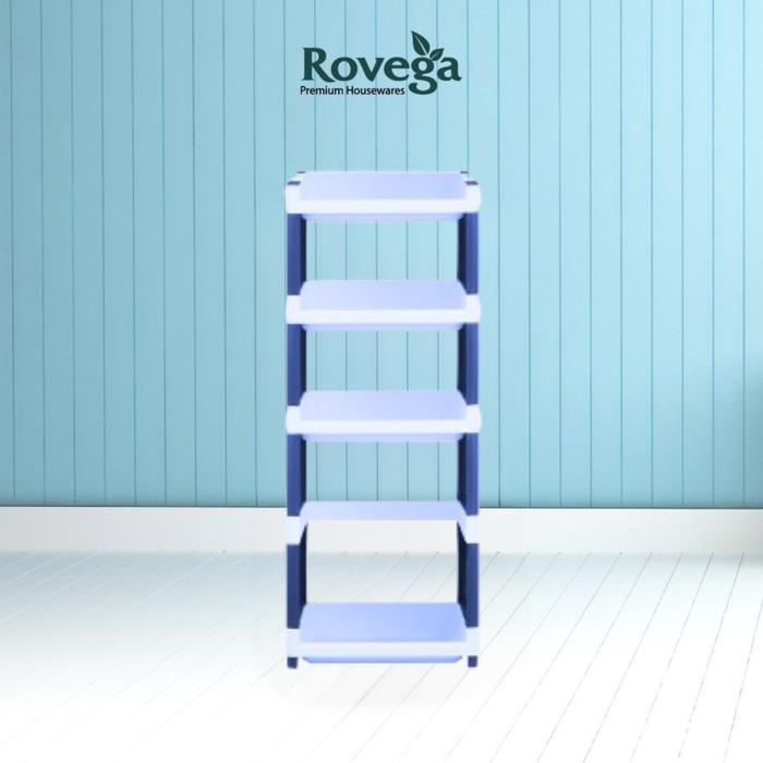 Gambar Rovega Rak Susun Supra Plastik  4 Tingkat dengan Roda Premium 4 Tier Rack SMR410WNB - Biru dari Rovega Premium Houseware undefined Tokopedia