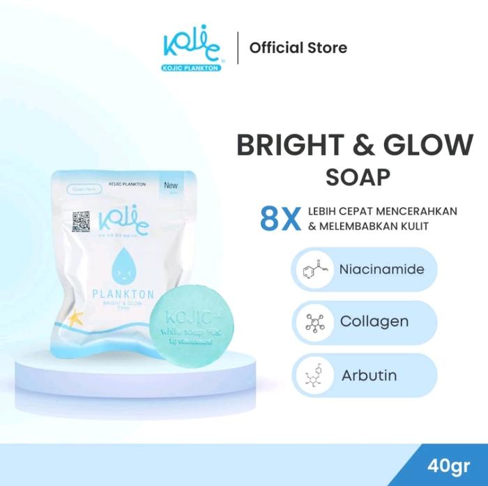 Gambar Sabun KOJIC PLANKTON Bright & Glow Whitening Soap Sabun Collagen - SIZE 40GR dari Dgshopid undefined Tokopedia