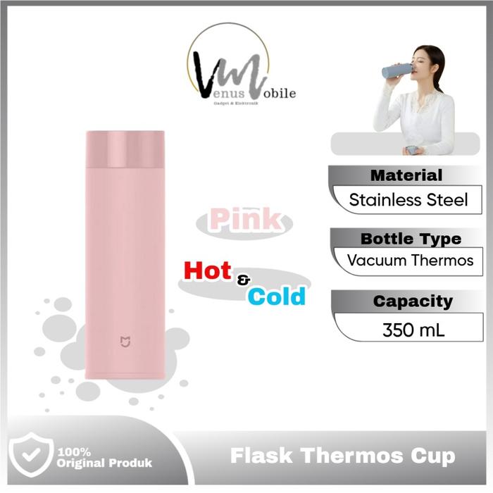 Gambar Mijia Mini Thermos 350ml Botol Air Minum Stainless Steel Vacuum Flask Aesthetic Portable & Ringan untuk Minuman Panas dan Dingin - Pink,Old Versi dari Venus Mobile undefined Tokopedia