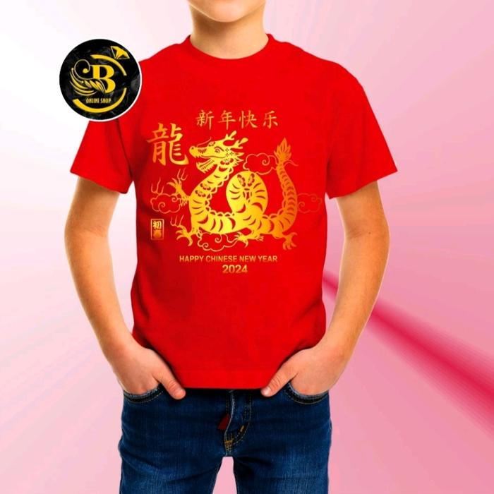 Gambar BM - Kaos Imlek Anak 2024 Motif Naga CNY Banyak Motif Size Unisex BOS - 9, M dari Bee Mine Fashion undefined Tokopedia
