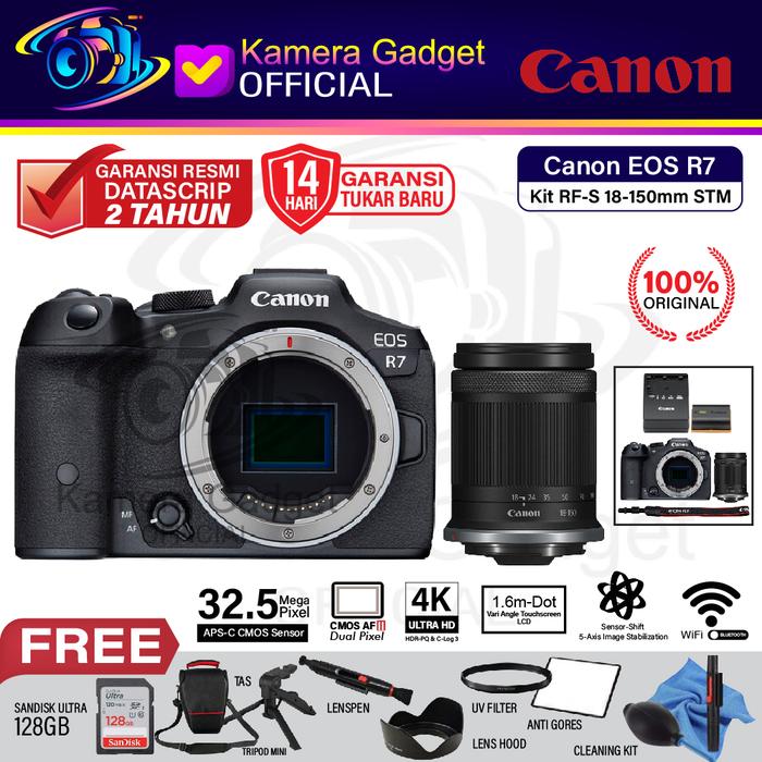 Gambar Canon EOS R7 Kit RF-S 18-150mm STM - R 7 Body + RFS 18-150mm Original - PAKET LENSA, PAKET E 128GB dari Kamera Gadget Official undefined Tokopedia
