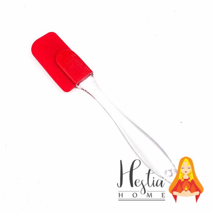 Gambar Spatula Silikon Mini Food Grade Silicone Gagang Bening Baking Scrapper - Merah, L dari HESTIA HOME OFFICIAL undefined Tokopedia
