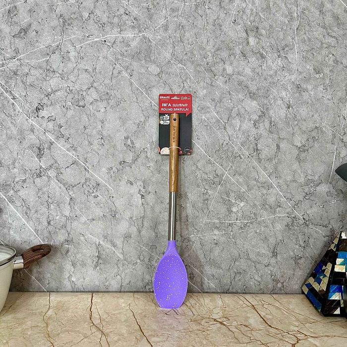 Gambar IDEALIFE IL-172b Kitchen Utensils Round Spatula | Peralatan Masak - Ungu dari Home Electro undefined Tokopedia