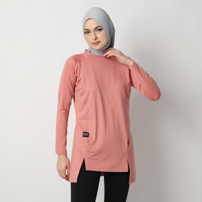 Gambar HIA EveryWear Devonee Long Top Atasan Wanita Hacktiv Fabric Dusty Pink - XL fit to XXL dari HIA EveryWear undefined Tokopedia