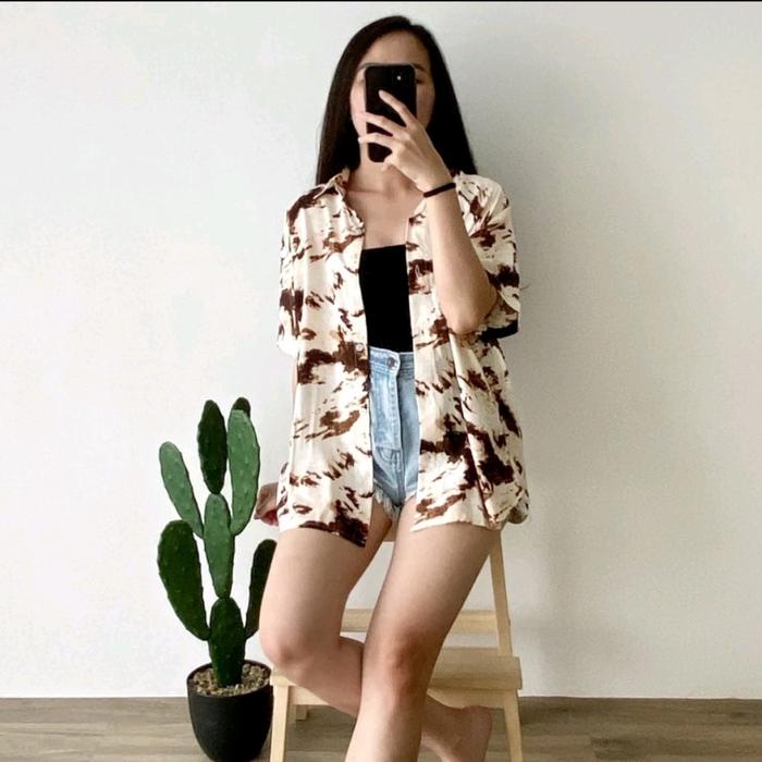 Gambar BAJU ATASAN KEMEJA RAYON MOTIF WANITA BIG SIZE JUMBO LUCU - zuma - forte dari TN07 collection undefined Tokopedia