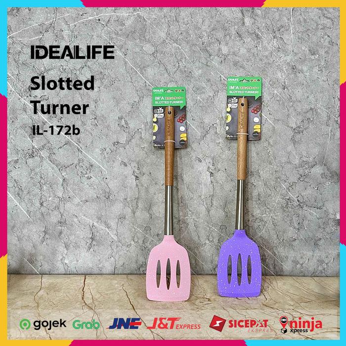 Gambar IDEALIFE IL-172b Kitchen Utensils Slotted Turner | Peralatan Masak - Merah Muda dari Home Electro undefined Tokopedia
