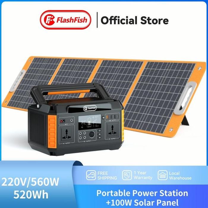 Gambar Ready - (560W Portable Power Station+100wp Solar Panel) FlashFish - P60+TSP100W dari Crimsonoutlet undefined Tokopedia