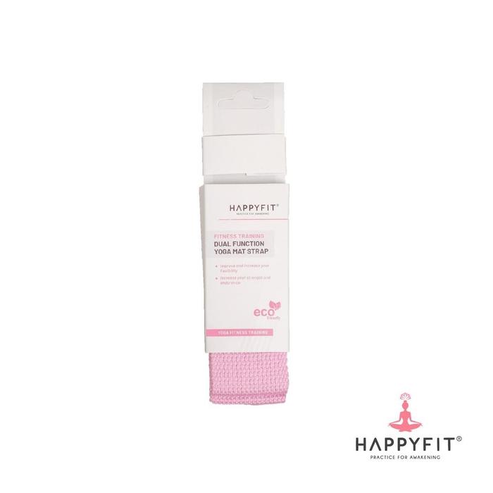 Gambar HAPPYFIT - 2 in 1 Yoga Mat Strap Cotton / Tali Matras Yoga / Strap - Pink dari shelby11 undefined Tokopedia