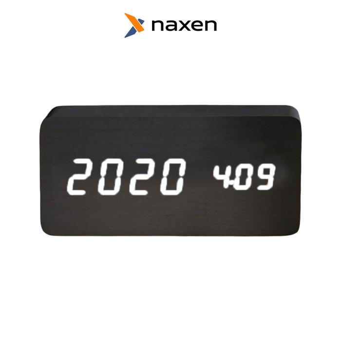 Gambar Jam Meja Kayu Digital LED Naxen Alarm Clock + Temperature + Date Wood - Hitam dari Unitech Shop_NEW undefined Tokopedia