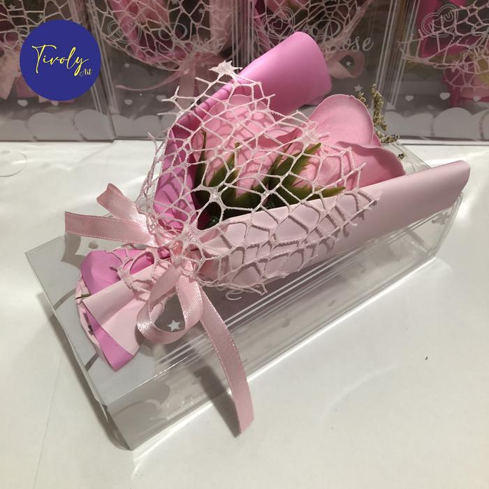 Gambar Buket Rose Mini + Mika | Mawar Palsu | Buket Mawar | Bunga Valentine - Pink dari Tivoly Art undefined Tokopedia