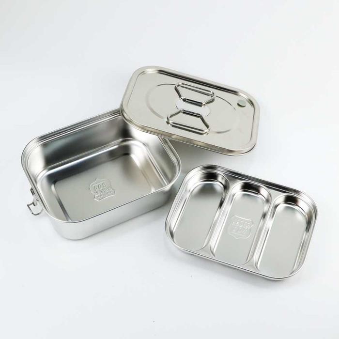 Gambar Kotak Makan Bento Stainless Steel Tempat Bekal Lunch Box Nasi - Triple Compartm dari KASMA STORE undefined Tokopedia
