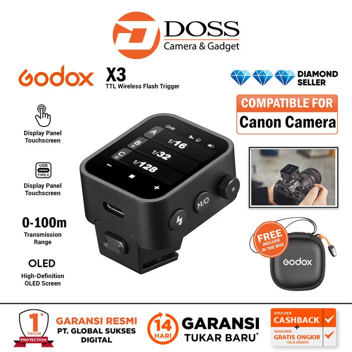 Gambar Godox X3 Trigger Touchscreen TTL Wireless Flash Trigger Godox X 3 - for Canon dari DOSS Camera & Gadget undefined Tokopedia