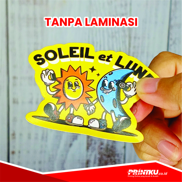 Printku Jual cetak stiker label custom / Potong Pola Die Cut - Tanpa Laminasi ...