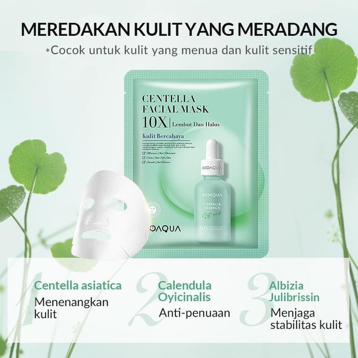 Gambar BIOAQUA Sheet mask 10X The Effect masker wajah Whitening / Anti-Aging - 10x Centella dari KESAGI,OFFICIAL01 undefined Tokopedia