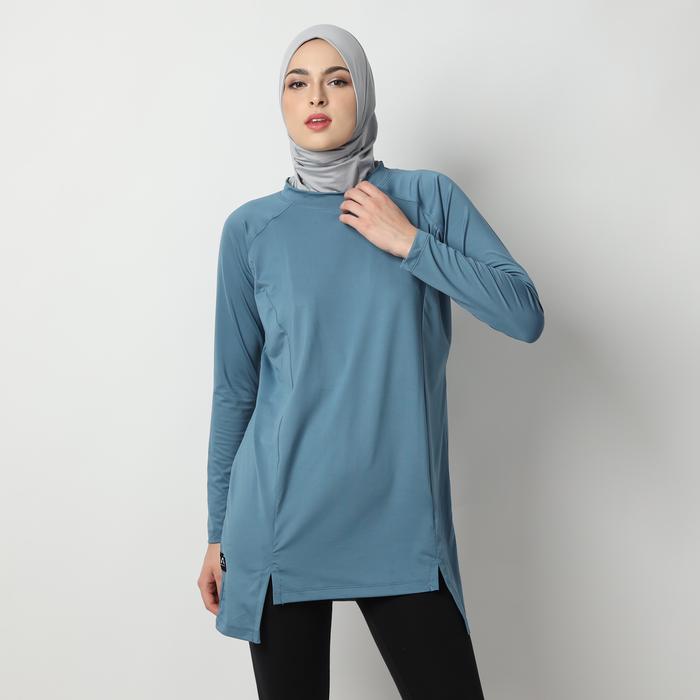 Gambar HIA EveryWear Devonee Long Top Atasan Wanita HacktiveFabric Blue Stone - XL fit to XXL dari HIA EveryWear undefined Tokopedia