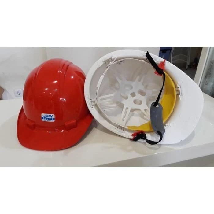Gambar Helm Safety Proyek Lapangan - Helmet Safety   Lengkap JSW Biru - Merah dari Cleosya Dunia safety undefined Tokopedia