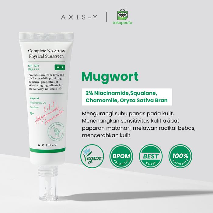 Gambar AXIS-Y - Complete No-Stress Physical Sunscreen Version 3 Facial Sunscreen No Whitecast Hydrating Cover Wajah - 50 ml dari AXIS-Y Indonesia undefined Tokopedia
