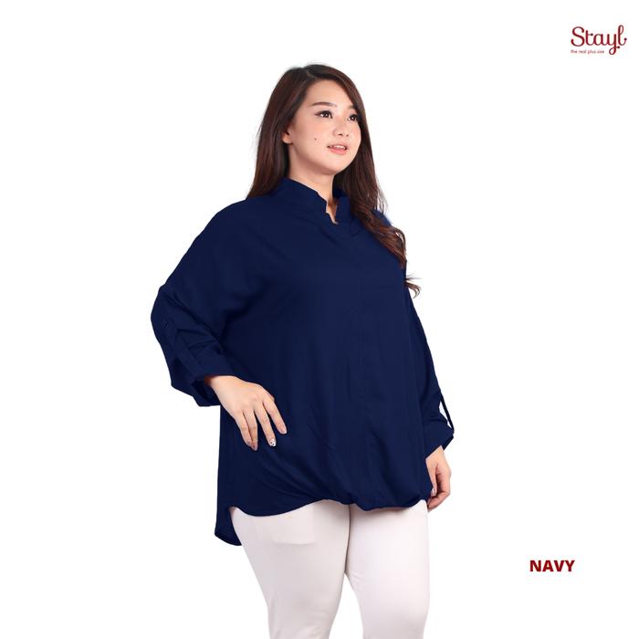 Gambar STAYL [New]-Fashion Blouse Asian Style Katun Rayon Super Jumbo Jennie - Navy dari Adelle Fashion Jumbo undefined Tokopedia