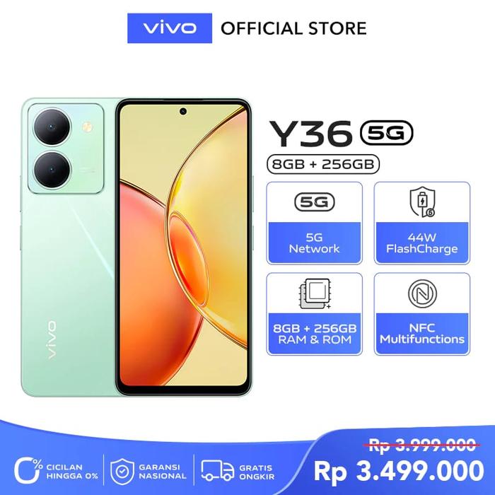 Gambar Vivo Y36 5G 8+8/256 New Segel Garansi Resmi - Crystal Green dari HQQ CELL undefined Tokopedia
