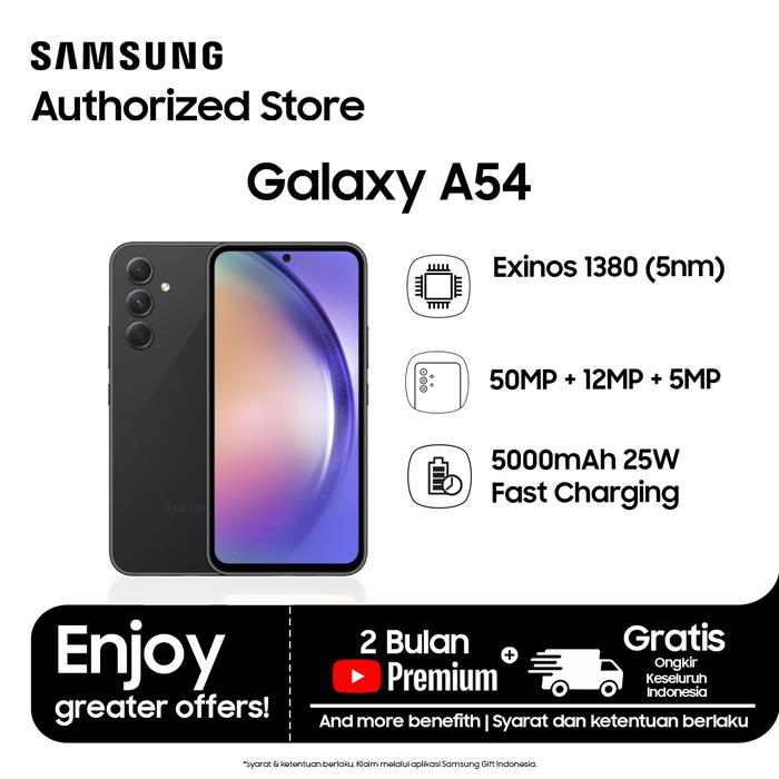 Gambar Samsung Galaxy A54 5G 8/256Gb - AWESOME GRAPHIT, Dengan Charger dari tahaki berkah jaya_NEW undefined Tokopedia