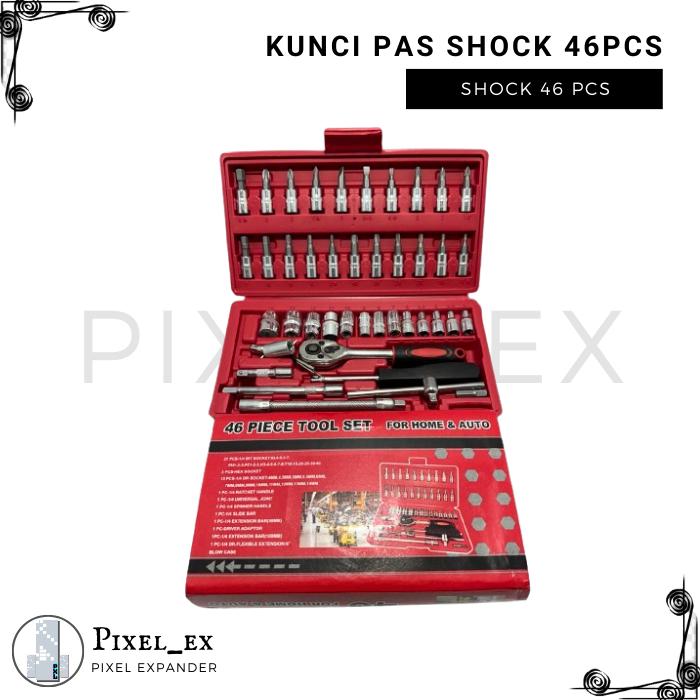 Jual Kunci Shock Sok Sock Socket Wrench 46 Pcs Tool Set 46 in 1