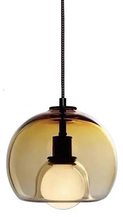 Gambar LAMPU GANTUNG MODERN MINIMALIS KACA DEKORASI MEJA MAKAN ISLAND DAPUR - AMBER/KACA TEH dari JM Lighting undefined Tokopedia