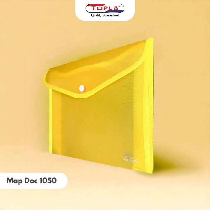 Gambar TOPLA Map Dokumen Plastik Folio / Map Berkas Plastik F4 / Map Dokumen Plastik Lucu Aestetik Folio / TOPLA Map Document 1050 Tas Dokumen Kancing A4 F4 - Kuning dari Organized By Topla undefined Tokopedia