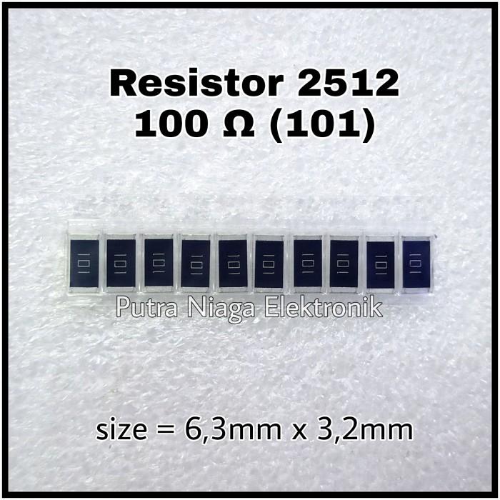 Gambar Resistor SMD 2512 100R 1W 100ohm 100 Ohm SMD 101 Ukuran 6,3mm x 3,2mm dari Putra Niaga Elektronik undefined Tokopedia