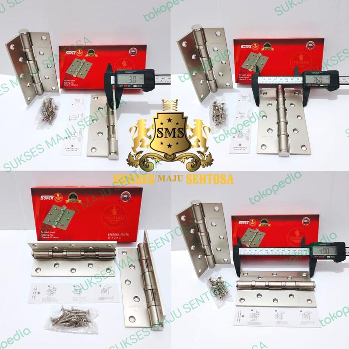 Gambar ENGSEL PINTU TEBAL YOZURI 5" SILVER/ENGSEL BALL BEARING PREMIUM QUALTY - YOZURI 5"SILVER dari SUKSES MAJU SENTOSA undefined Tokopedia