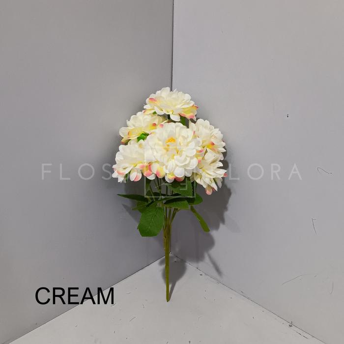 Gambar Bunga Artificial / Bunga Palsu / Dahlia Folly X6 - Cream dari Floss Flora undefined Tokopedia
