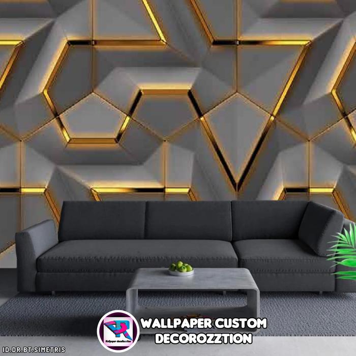 Gambar Wallpaper dinding 3 dimensi custom motif hexagon serat jeruk premium - gambar 4 dari DecoROZZtion wallpaper undefined Tokopedia
