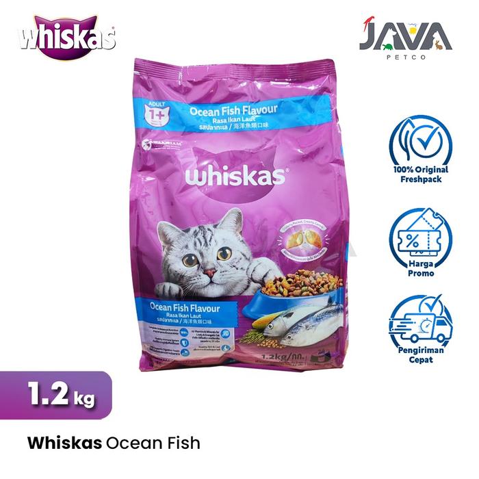 Dry Fish Pet Food Whiskas Adult Cat Ocean Fish Dry Food Makanan
