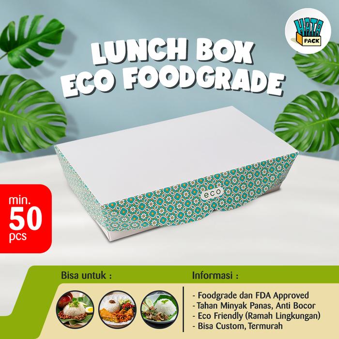 Gambar Paper Lunch Box Tab Eco Green / Kotak Makan Kertas Tab Eco Green Uk L dari HataPack Surabaya undefined Tokopedia