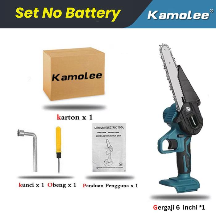 Gambar Kamolee - Gergaji Listrik kayu Chainsaw Portable Cordless - 6 inch NO Batre dari Great Alat listrik undefined Tokopedia