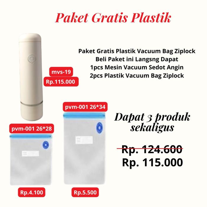 Gambar MVS-19 Pompa Portable Mini Khusus Plastik Vacuum Sous Vide Zipper Bag - Pkt Grtis Plstk dari DistriButor Home Living undefined Tokopedia