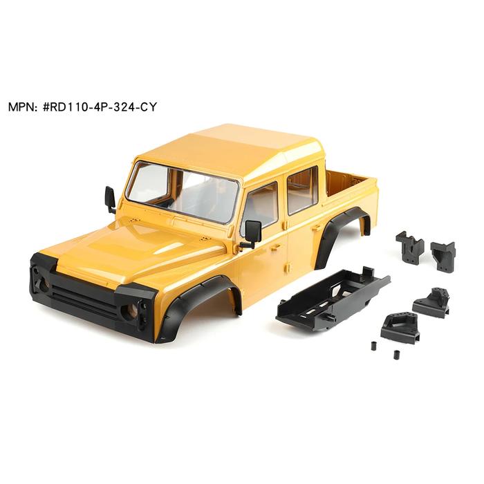 Gambar RCDREAM 1/10 DEFENDER D110 4 Door Hard Body 324m TRX4 Traxxas RC - Body Yellow dari RCLampung undefined Tokopedia