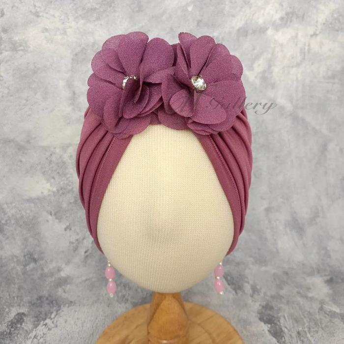Gambar Turban Anak Bayi Perempuan Jaena dfGallery Bunga Permata Anting Cantik - Taro dari dfGallery.id Kota Surabaya Tokopedia