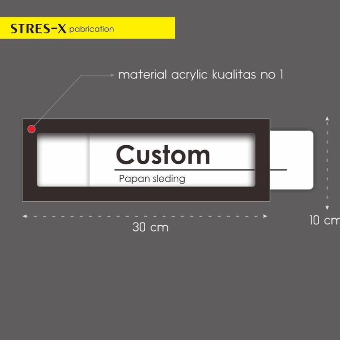 Gambar PAPAN NAMA RUANGAN SLIDING costum tulisan - hitam putih dari Kencanaserving undefined Tokopedia