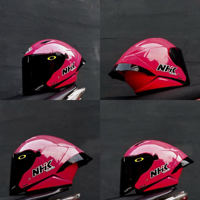 Gambar HELM R1 MAX PAKET GANTENG SPOILER, DAPAT 2 KACA, SLOT INTERCOM, - MAGENTA, L dari KA&KA HELMET undefined Tokopedia