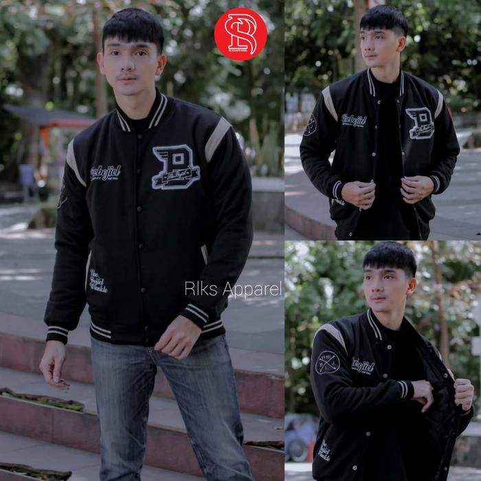Gambar VARSITY KANJI JAKET PRIA SALVIO HEXIA ORIGINAL - hitam BRG, XL dari rlks apparel undefined Tokopedia