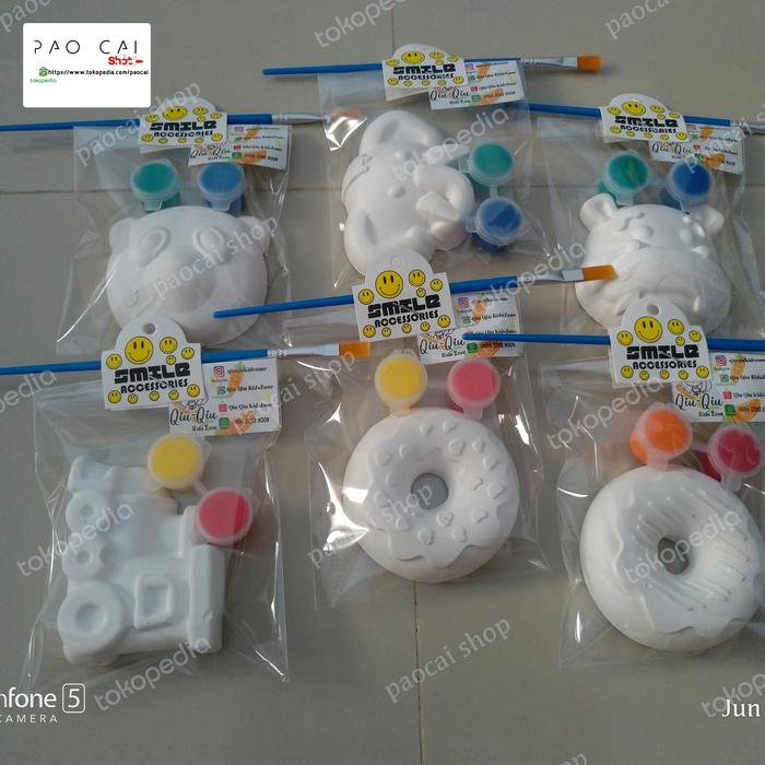 Gambar Mainan edukasi anak melukis/mewarnai  patung - paket 2 cat jar+kuas - label biasa dari paocai shop undefined 3 Tokopedia
