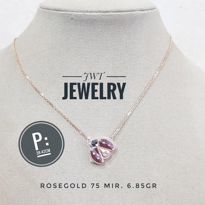 Gambar KALUNG KOYE EMAS FASHION KUMBANG MERAH LADYBUG VCA - kualiatas kaca dari JWT jewellery undefined Tokopedia
