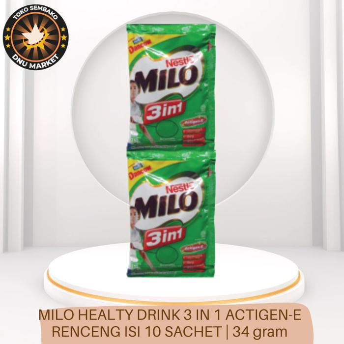 Gambar MILO HEALTY DRINK 3 IN 1 ACTIGEN-E RNCENG ISI 10 SACHET|34gr Atau 22gr - 22 gram dari DNU Market undefined Tokopedia