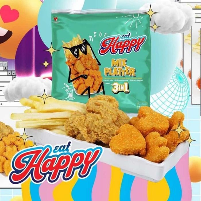 Gambar EAT HAPPY Mix Platter 3in1 Naget Ayam Karage Kentang 400gr - Disass dari Disass Jogja undefined Tokopedia