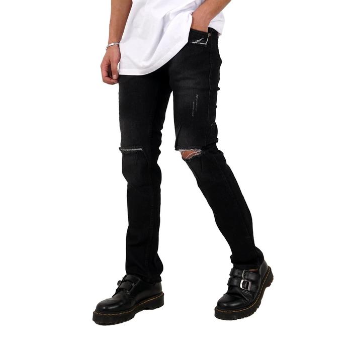 Gambar BISA COD CELANA JEANS PRIA STRECTH SOBEK BLACK JAZZ-CELANA JEANS SOBEK - SOBEKBLACKJAZ, 28 dari WARSHOPBDGSTORE undefined Tokopedia