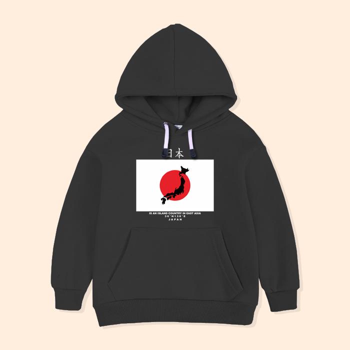 Gambar Jaket Hoodie Anak Motif Bendera Jepang Sweater Anak NAT-01 - Hitam, XS dari Yanura Official Kab. Bandung Barat Tokopedia